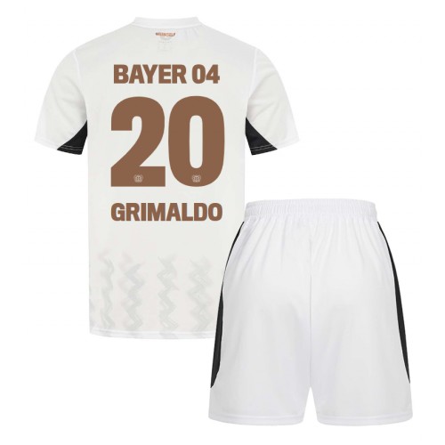 Dres Bayer Leverkusen Alejandro Grimaldo #20 Gostujuci za djecu 2024-25 Kratak Rukav (+ kratke hlače)